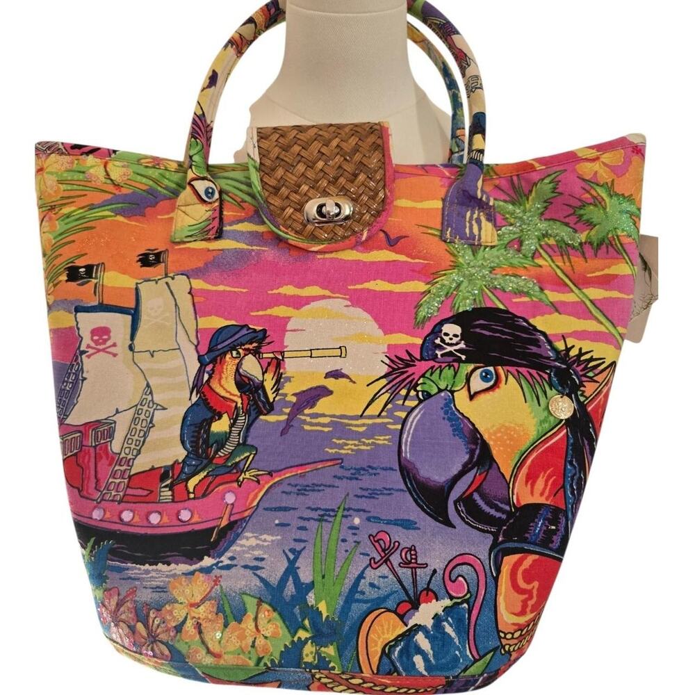 Y2k tropical pirate parrot